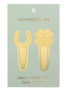 Dwie zakładki do książki Designworks Ink Brass Page Tabs - lucky charms