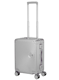 Walizka mała American Tourister Soundbox Alu - silver