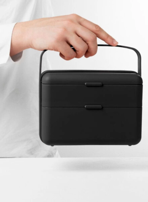 Lunchbox / śniadaniówka ze sztućcami Blim+ Bauletto M - carbon black
