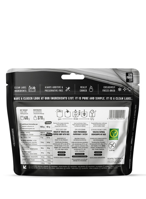 Zupa Liofilizowana LyoFood Creamy Tomato & Pepper Soup 60 / 370 g