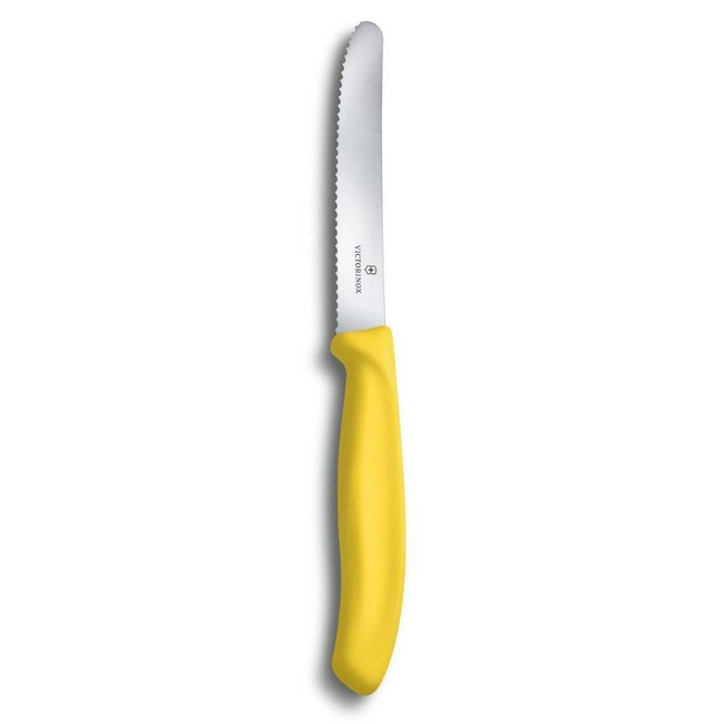 Nóż ząbkowany do krojenia 11 cm Swiss Classic Victorinox - żółty