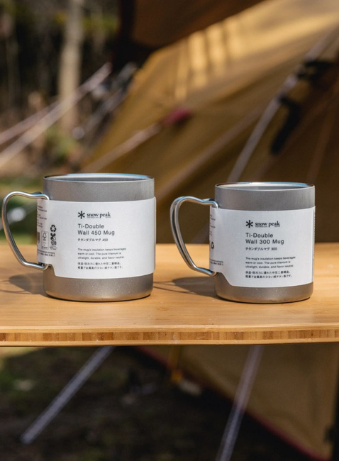 Izolowany kubek tytanowy Snow Peak Ti -Double 450 Mug- silver