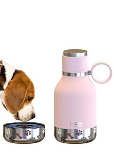 Bidon / butelka z miską dla psa Asobu Dog Bowl Bottle - pink