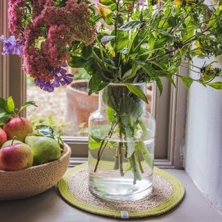 Podkładka/ mata stołowa z juty i trawy morskiej ReSpiin - natural / green