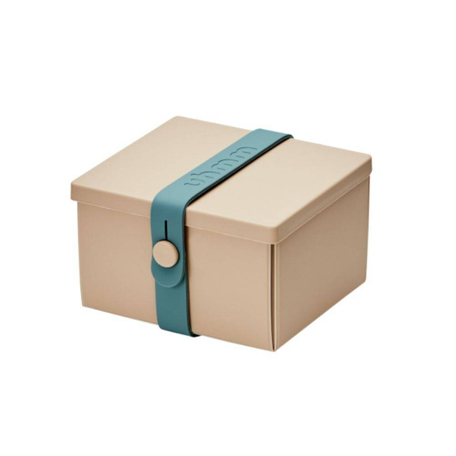 No.02 dziecięcy lunchbox z opaską Uhmm - mocca / petrol
