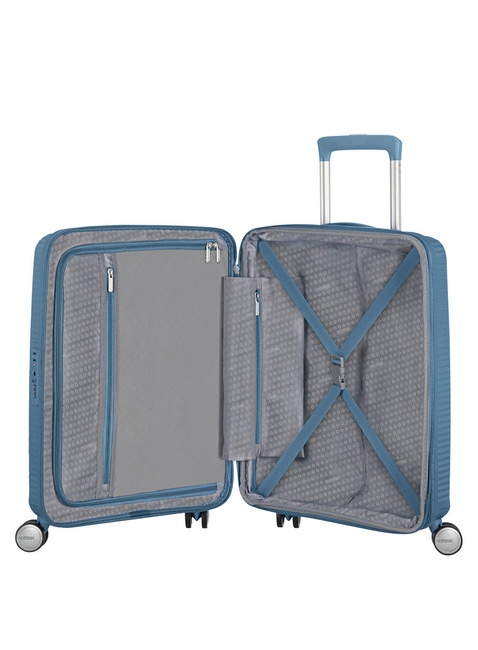 Walizka kabinowa American Tourister Soundbox EXP - stone blue