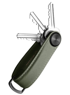 Skórzane etui organizer na klucze Orbitkey Key Organiser Pro Saffiano Leather - olive
