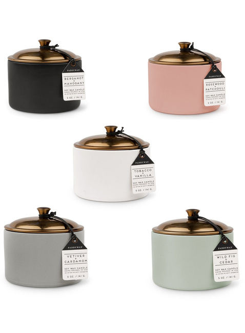 Świeca sojowa ceramiczna mała Paddywax Hygge 141 g Rosewood + Patchouli - blush