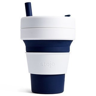 Składany kubek ze słomką Stojo Biggie 473 ml - indigo
