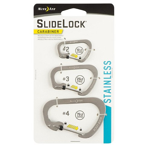 Zestaw karabinków SlideLock Carabiner Set #2, #3, #4 Nite Ize - stalowy