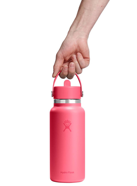 Butelka termiczna ze słomką Hydro Flask Wide Mouth Straw Cap 946 ml - popstar pink