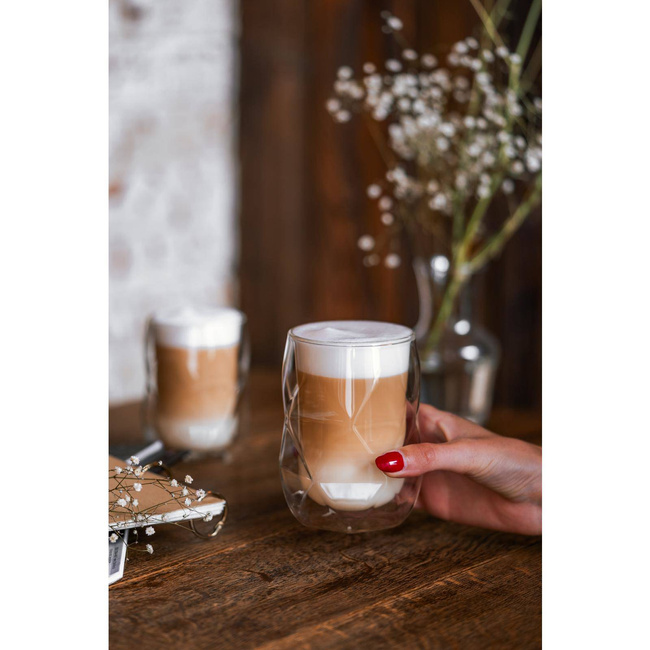 Komplet 2-szklanek z podwójną ścianką Vialli Design Geo 250 ml