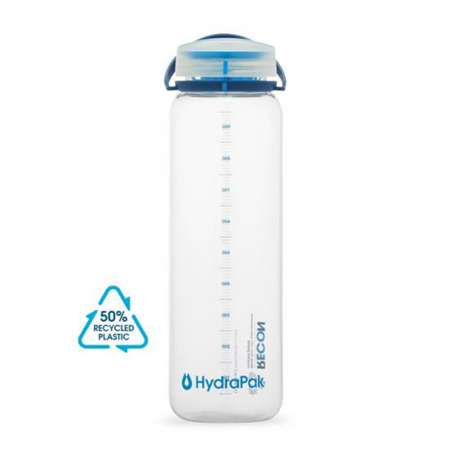 Butelka na wodę / bidon HydraPak RECON™ 1 l - clear / navy & cyan