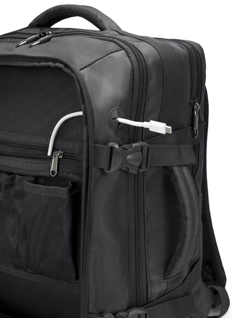 Plecak podróżny poszerzany Puccini Easy Pack Laptop 16" - czarny