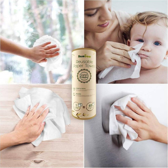 Wielorazowe papierowe ręczniki kuchenne rolka 20 listków Bambaw 