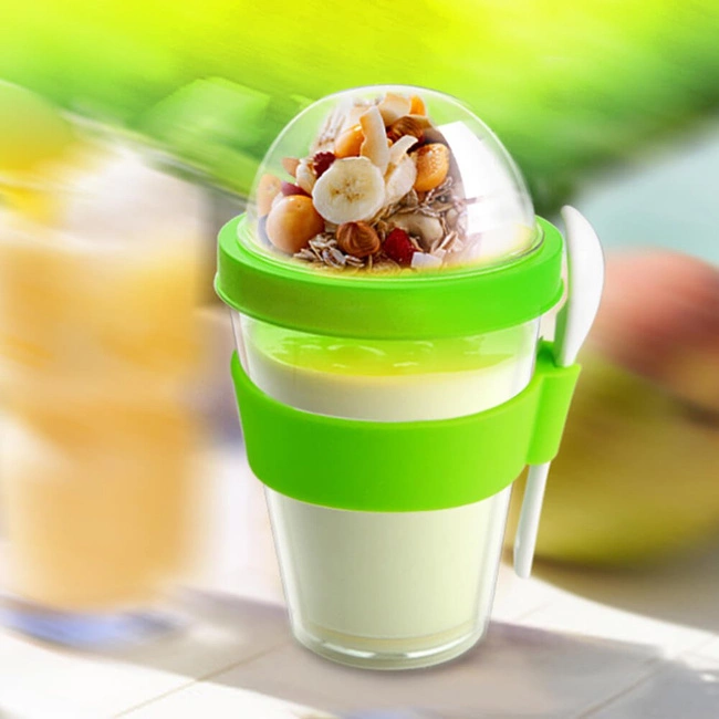 Lunchbox / pojemnik na jogurt z łyżką YO 2 GO Asobu - yellow