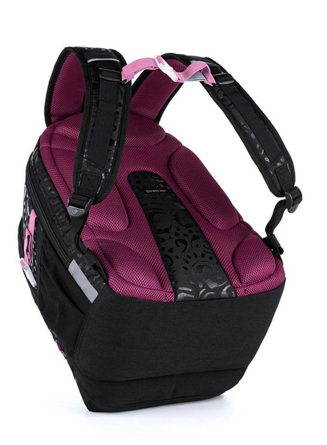 Plecak szkolny młodzieżowy Topgal RUBI klasy 6-8 - czarny / błyszczący nadruk