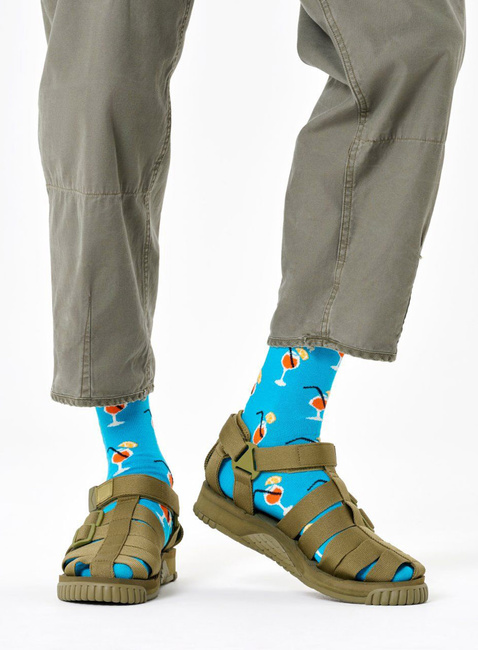 Skarpety unisex Happy Socks - turquoise / orange spritz