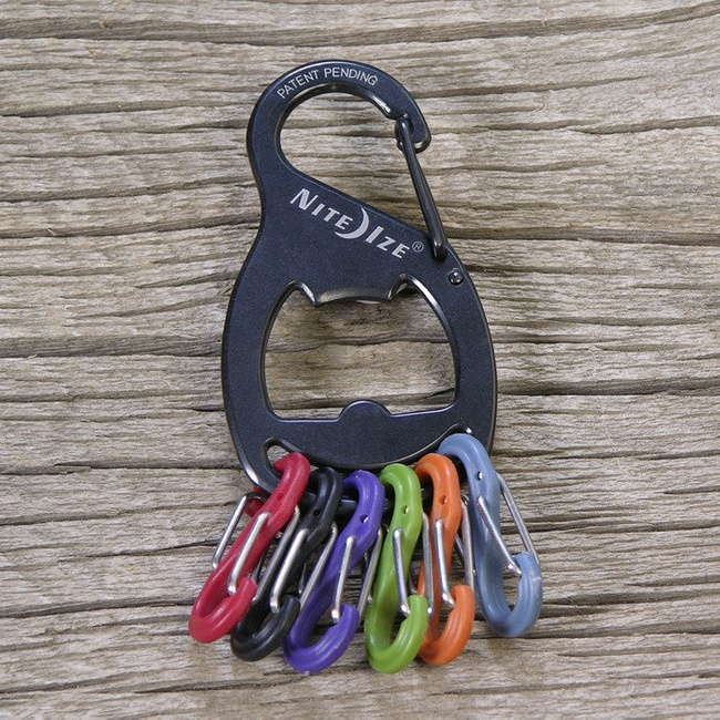 Karabinek na klucze z otwieraczem S-Biner KeyRack Plus Nite Ize - czarny