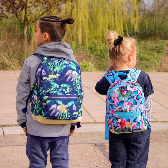 Plecak szkolny, na laptopa 13" Pick & Pack Happy Jungle M - navy