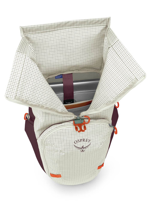 Miejski plecak Osprey Transporter Roll Top Pack - mystery white / moody burgundy