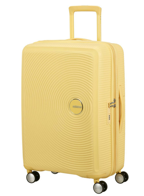 Walizka średnia American Tourister Soundbox EXP - pastel yellow