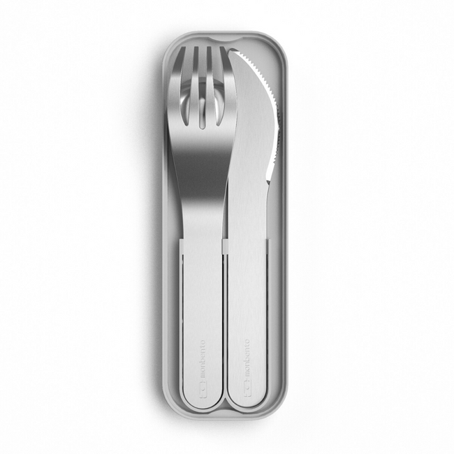 Komplet stalowych sztućców MB Pocket Monbento - coton