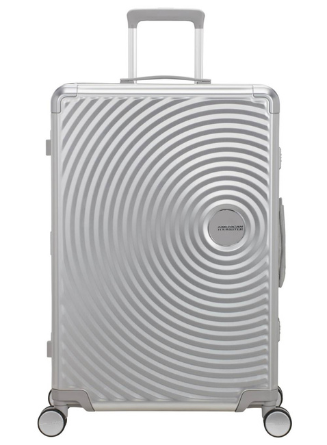 Walizka duża American Tourister Soundbox Alu - silver