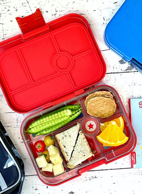 Lunchbox do szkoły Yumbox Original - roar red / race cars