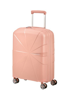Walizka mała poszerzana American Tourister StarVibe - metallic peach