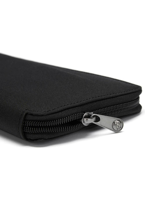 Portfel antykradzieżowy Pacsafe RFIDsafe Travel Wallet - jet black