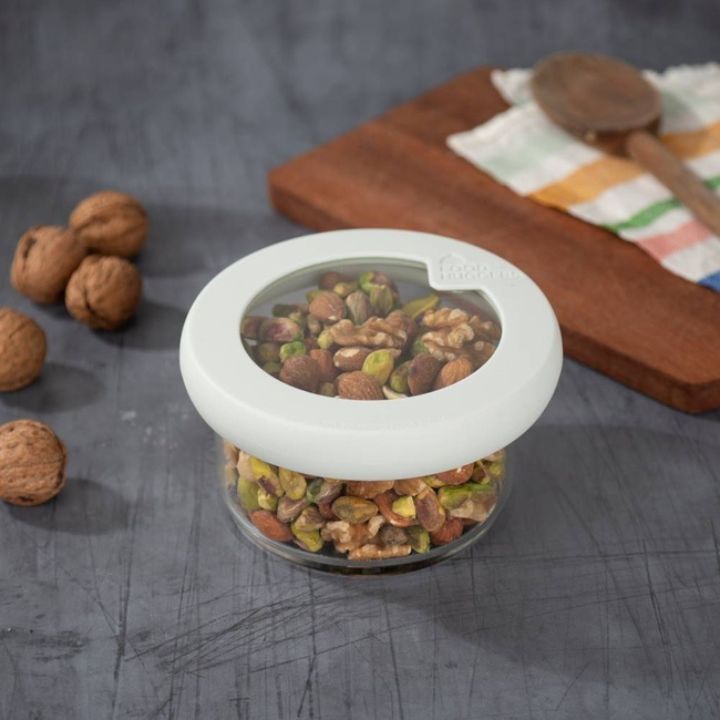 Silikonowo-szklana pokrywka wielofunkcyjna XS Food Huggers - soft white