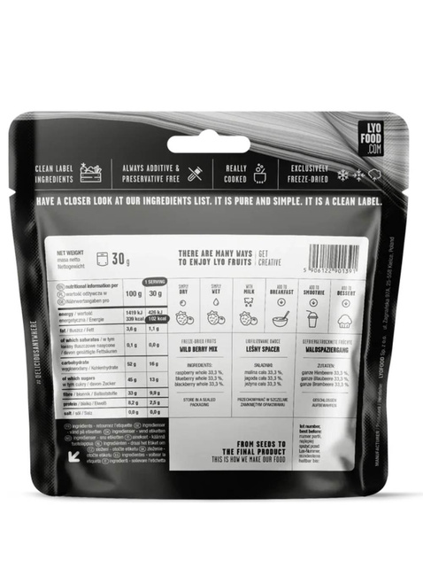 Liofilizowane owoce leśne LyoFood Wild Berry Mix 30 g