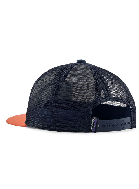 Dziecięca czapka z daszkiem Patagonia Kid's Trucker Hat - ridge rise stripe / coho coral