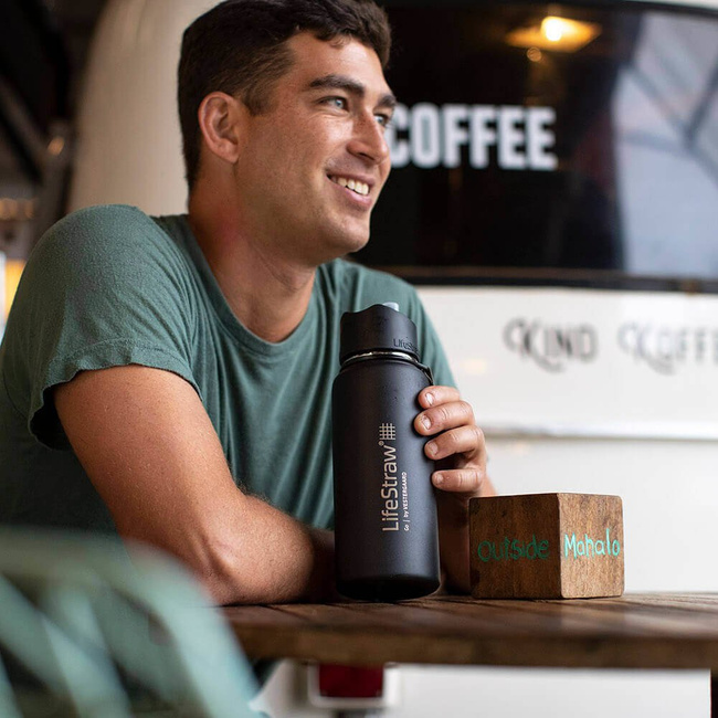 Termoizolacyjna butelka stalowa z filtrem LifeStraw Go 710 ml - white