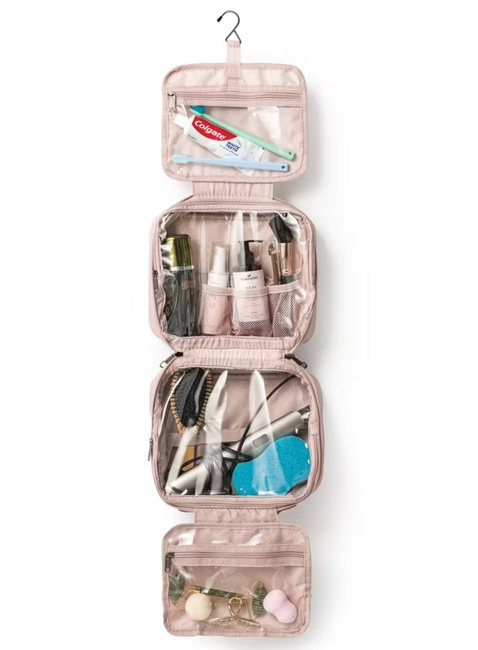 Rozkładana kosmetyczka damska Puccini Fashion - różowy