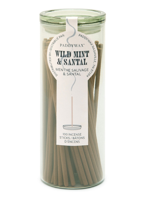 Kadzidełka w szklanym słoiku Paddywax Haze (100 szt.) - wild mint / santal