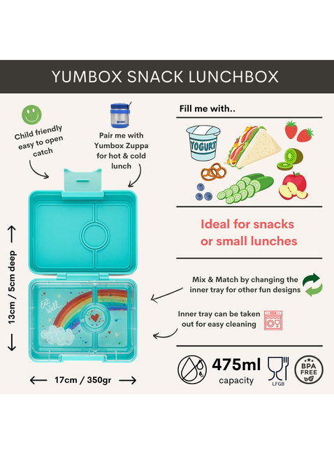 Śniadaniówka / lunchbox dziecięcy Yumbox Snack - misty aqua / rainbow