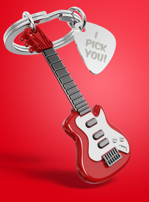 Brelok do kluczy torebki Metalmorphose - gitara i kostka