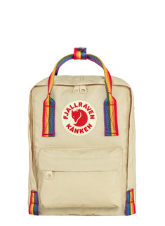 Plecak Fjallraven Kanken Rainbow Mini - light oak / rainbow pattern