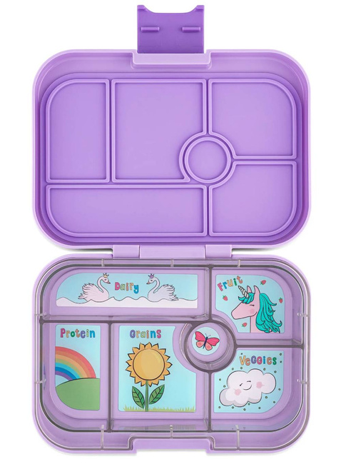 Szczelna średnia śniadaniówka Yumbox Original - lavande purple / unicorn