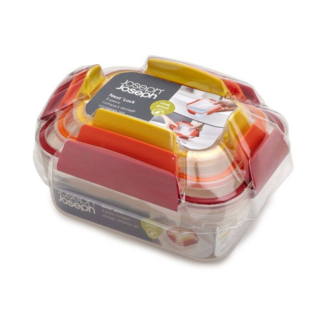 Zestaw 3 pojemników na żywność Nest™ Lock JJ - multicolour