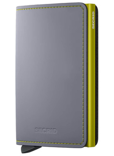 Portfel ochrona RFID Secrid Slimwallet Matte - grey / lime