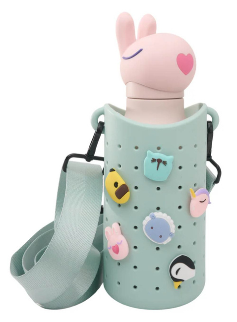 Etui na butelkę z paskiem Asobu Bestie Sling - green