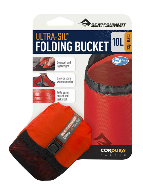 Wiadro turystyczne Sea To Summit Ultra-Sil Folding Bucket 10 l - orange