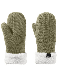 Rękawiczki damskie Jack Wolfskin Highloft Knit Mitten - anis