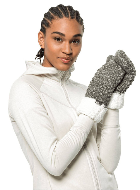 Rękawiczki damskie Jack Wolfskin Highloft Knit Mitten - dusty olive