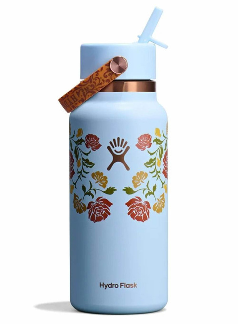 Butelka termiczna ze słomką Hydro Flask Wide Mouth Straw Cap 946 ml - western light blue