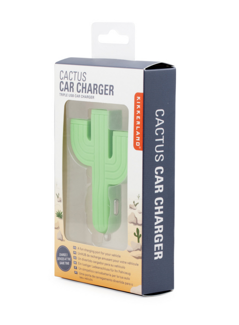 Ładowarka samochodowa kaktus Kikkerland Cactus Car Charger - green