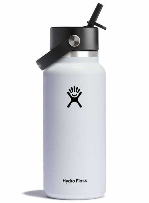 Butelka termiczna ze słomką Hydro Flask Wide Mouth Straw Cap 946 ml - white